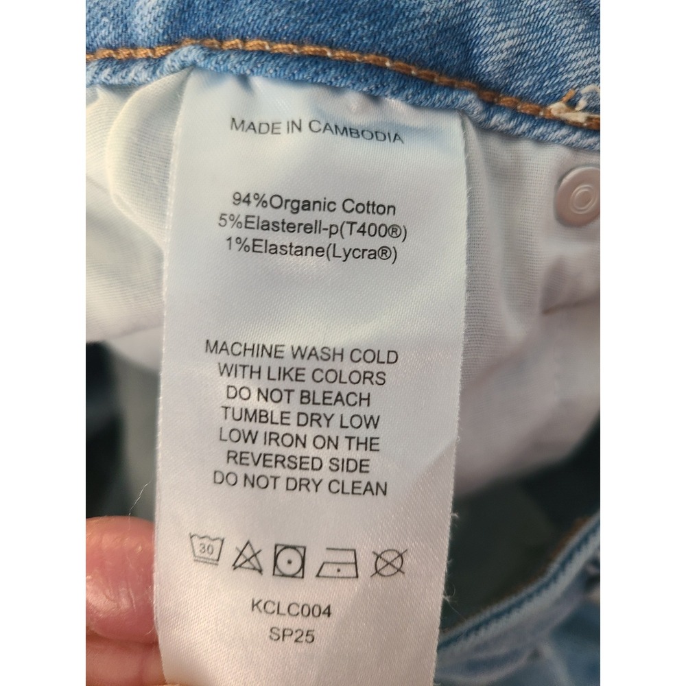 Quince Bella Stretch High Rise Straight Jeans Frosted Blue Light Wash 28/30 - Picture 7 of 9